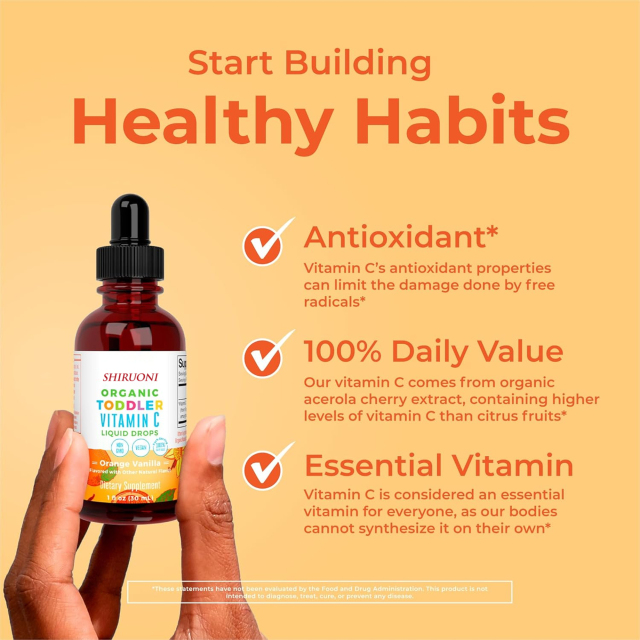 Organic Toddler Vitamin C Liquid Drops,MY SHOP,Organic Toddler Vitamin C Liquid Drops