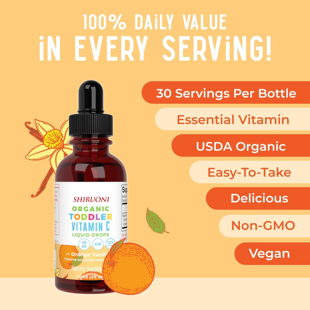 Organic Toddler Vitamin C Liquid Drops,MY SHOP,Organic Toddler Vitamin C Liquid Drops