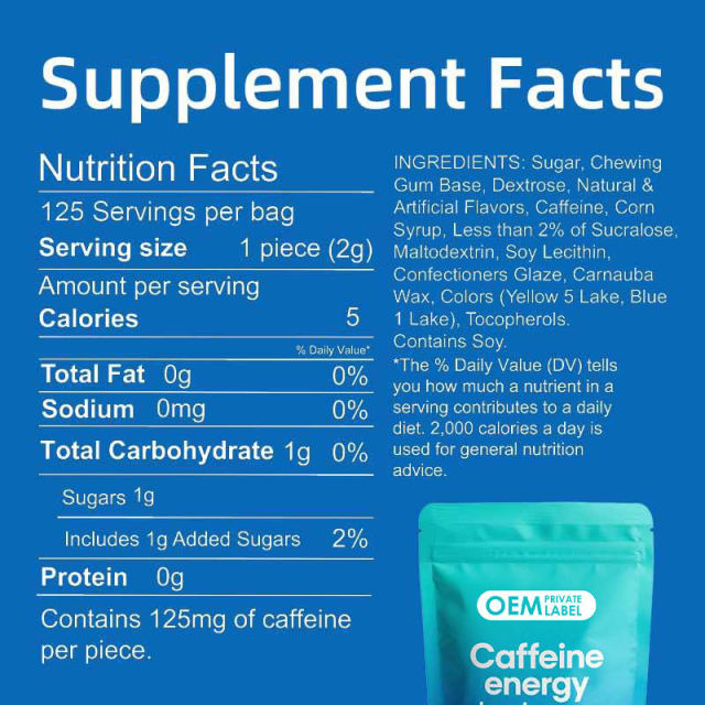 Caffeine Energy Gum Focus Gummies,MY SHOP,Caffeine Energy Gum Focus Gummies