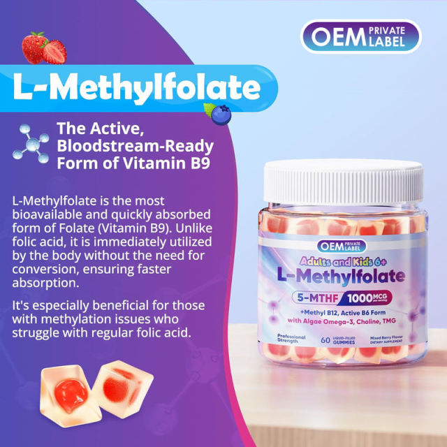 1000mcg L-Methylfolate Gummies Methyl B12 Gummies,MY SHOP,1000mcg L-Methylfolate Gummies Methyl B12 Gummies