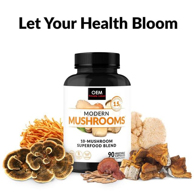 10 Mushroom Blend Capsules - Private Label Supplement,MY SHOP,10 Mushroom Superfood Capsules - OEM mushroom supplements Supply