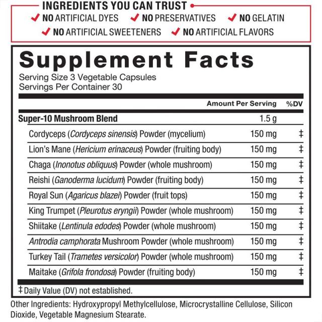 10 Mushroom Blend Capsules - Private Label Supplement,MY SHOP,10 Mushroom Superfood Capsules - OEM mushroom supplements Supply