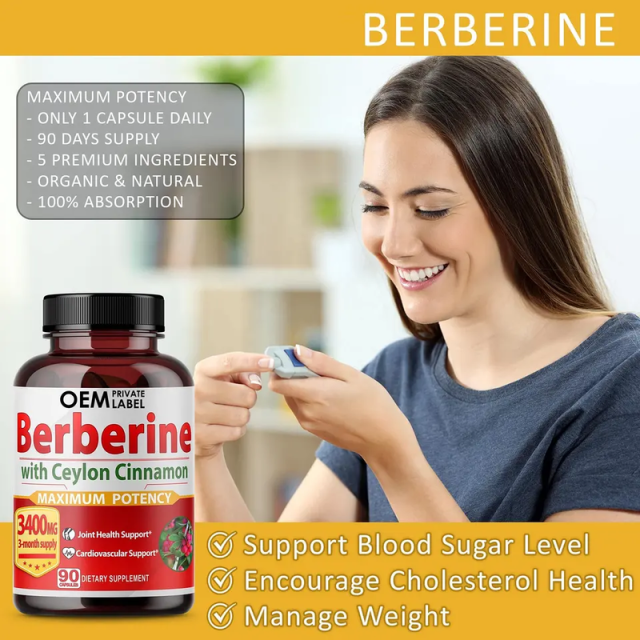 Berberine with Ceylon Cinnamon Capsule Supplement,MY SHOP,Berberine with Ceylon Cinnamon Capsule Supplement