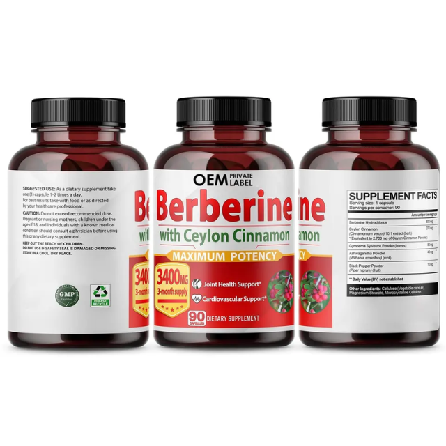 Berberine with Ceylon Cinnamon Capsule Supplement,MY SHOP,Berberine with Ceylon Cinnamon Capsule Supplement