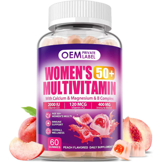Women's 50+ Multivitamin Peach Flavor Gummies,MY SHOP,Women's 50+ Multivitamin Peach Flavor Gummies