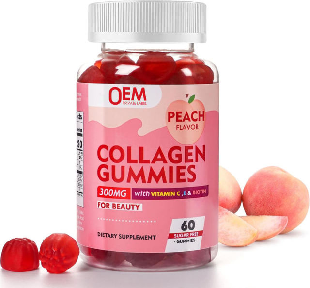 Peach Flavor Collagen 300mg with Vitamin C E Biotin Gummies,MY SHOP,Peach Flavor Collagen 300mg with Vitamin C E Biotin Gummies