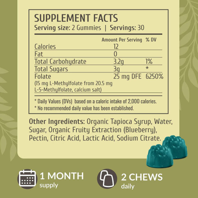15 mg L-Folic Acid Gummies,MY SHOP,15 mg L-Folic Acid Gummies