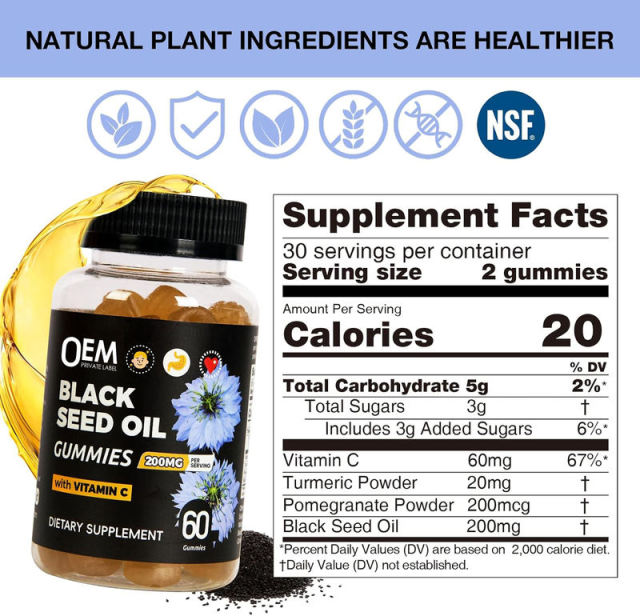 Black Seed Oil 200MG with Vitamin C Gummies,MY SHOP,Black Seed Oil 200MG with Vitamin C Gummies