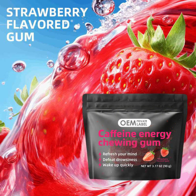 Strawberry-flavored caffeine gum,MY SHOP,Strawberry-flavored caffeine gum