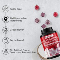 Astaxanthin Resveratrol 24mg with Vitamin B1 Gummies,MY SHOP,Astaxanthin Resveratrol 24mg with Vitamin B1 Gummies