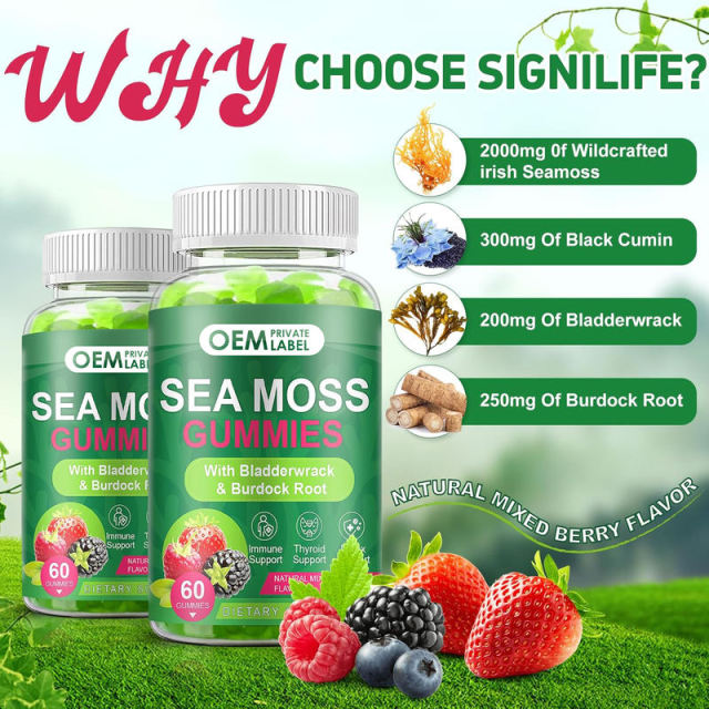 Sea Moss with Bladderwrack & Burdock Root Gummies,MY SHOP,Sea Moss with Bladderwrack & Burdock Root Gummies