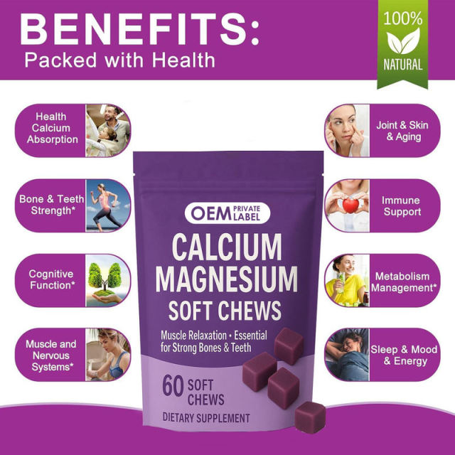 Calcium Magnesium Muscle & Bone Support Soft Chews,MY SHOP,Calcium Magnesium Muscle & Bone Support Soft Chews