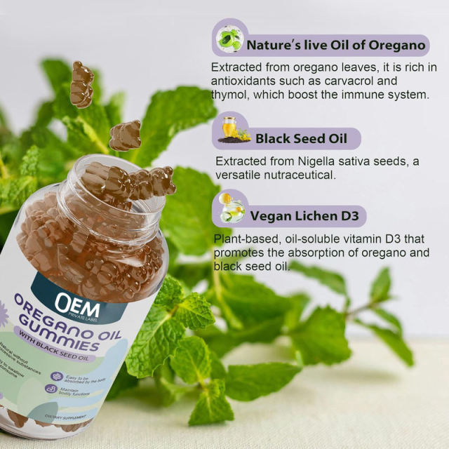 Natural Oregano Black Seed Oil Wellness Gummies,MY SHOP,Natural Oregano Black Seed Oil Wellness Gummies