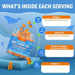 Kids & Adults Cod Liver Oil Bone Support Gummies,MY SHOP,Kids & Adults Cod Liver Oil Bone Support Gummies