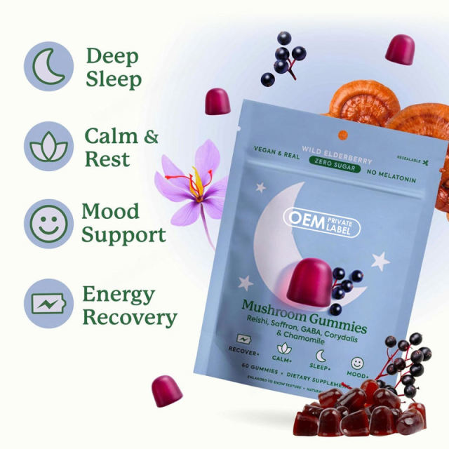 Melatonin-Free Mushroom Calm & Recovery Gummies,MY SHOP,Melatonin-Free Mushroom Calm & Recovery Gummies