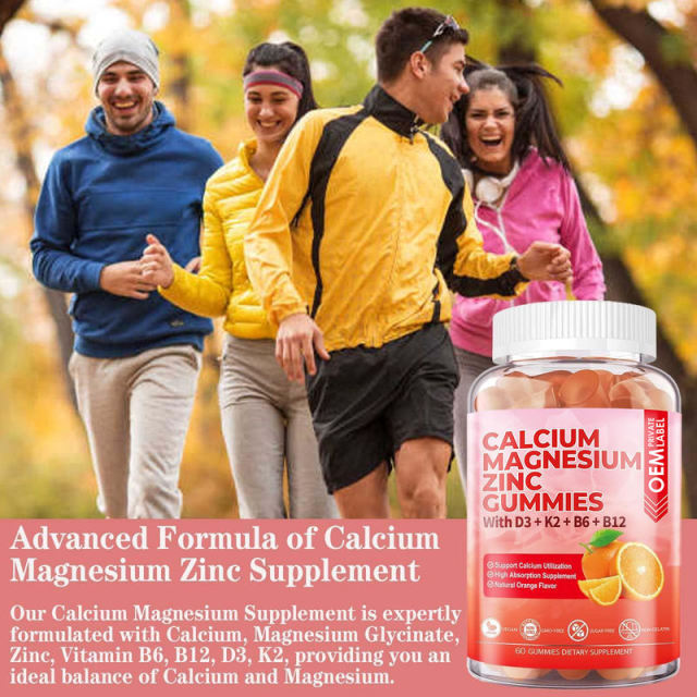 Calcium Magnesium Zinc with D3 K2 B6 B12 Gummies,MY SHOP,Calcium Magnesium Zinc with D3 K2 B6 B12 Gummies
