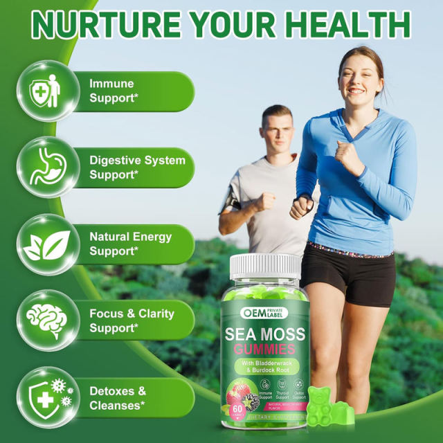 Sea Moss with Bladderwrack & Burdock Root Gummies,MY SHOP,Sea Moss with Bladderwrack & Burdock Root Gummies