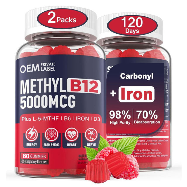 Methyl B12 5000mcg with Iron, L-5-MTHF, B6 & D3 Gummies,MY SHOP,Methyl B12 5000mcg with Iron, L-5-MTHF, B6 & D3 Gummies