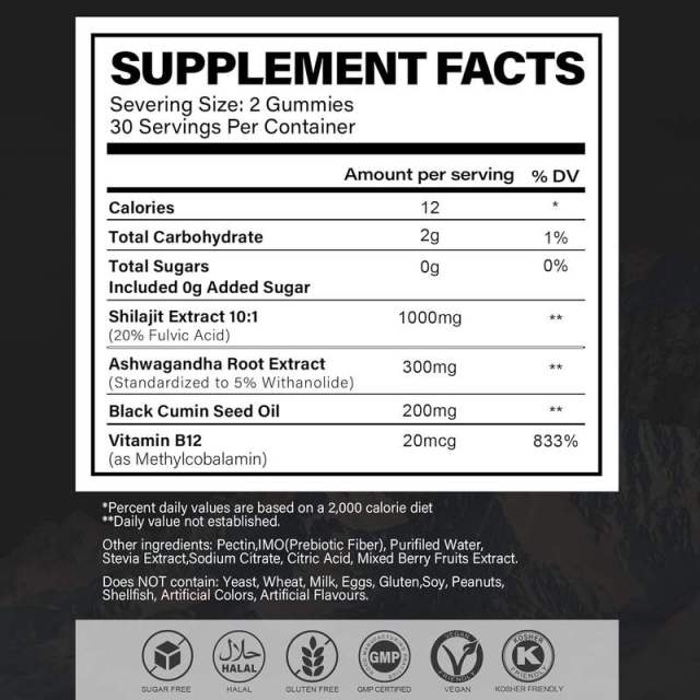 Shilajit Daily Energy & Vitality Support Gummies,MY SHOP,Shilajit Daily Energy & Vitality Support Gummies