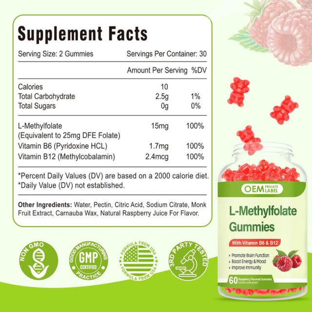 L-Methylfolate Brain Function & Energy Support Gummies,MY SHOP,L-Methylfolate Brain Function & Energy Support Gummies