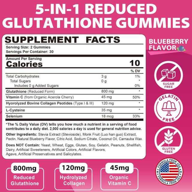 Glutathione Antioxidant & Skin Health Pectin-Based Gummies,MY SHOP,Glutathione Antioxidant & Skin Health Pectin-Based Gummies