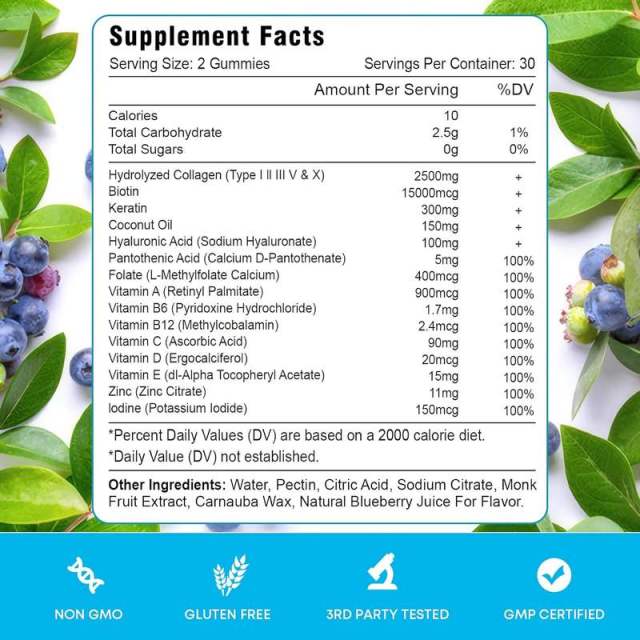 Hair, Skin, Nails & Joints Support Biotin Collagen Gummies,MY SHOP,Hair, Skin, Nails & Joints Support Biotin Collagen Gummies
