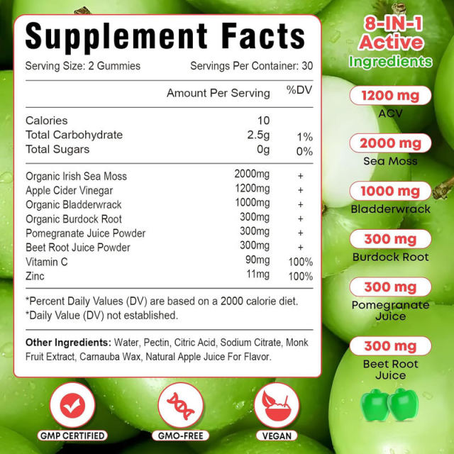 Sea Moss ACV Skin, Hair, Nails & Detox Support Gummies,MY SHOP,Sea Moss ACV Skin, Hair, Nails & Detox Support Gummies