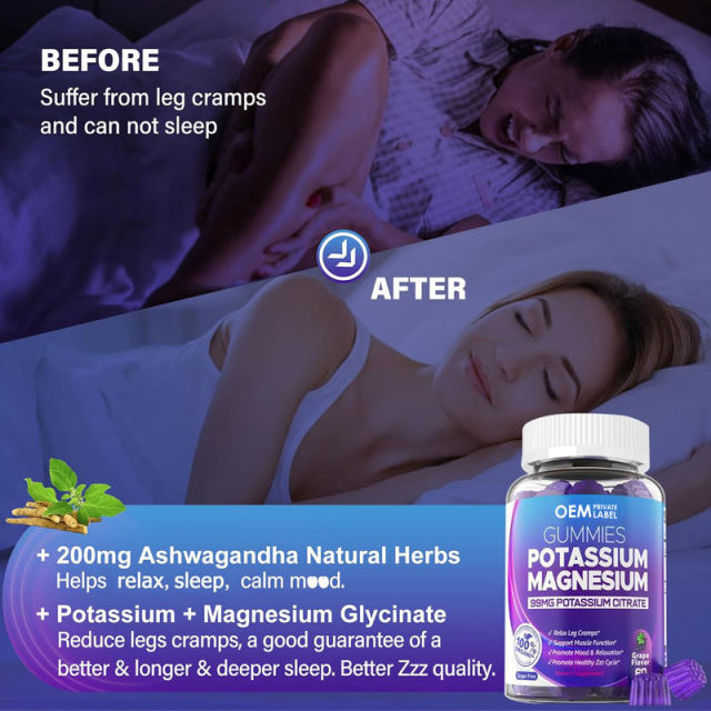 Potassium Magnesium Muscle Function & Sleep Support Gummies,MY SHOP,Potassium Magnesium Muscle Function & Sleep Support Gummies