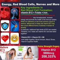 Methyl B12 5000mcg with Iron, L-5-MTHF, B6 & D3 Gummies,MY SHOP,Methyl B12 5000mcg with Iron, L-5-MTHF, B6 & D3 Gummies