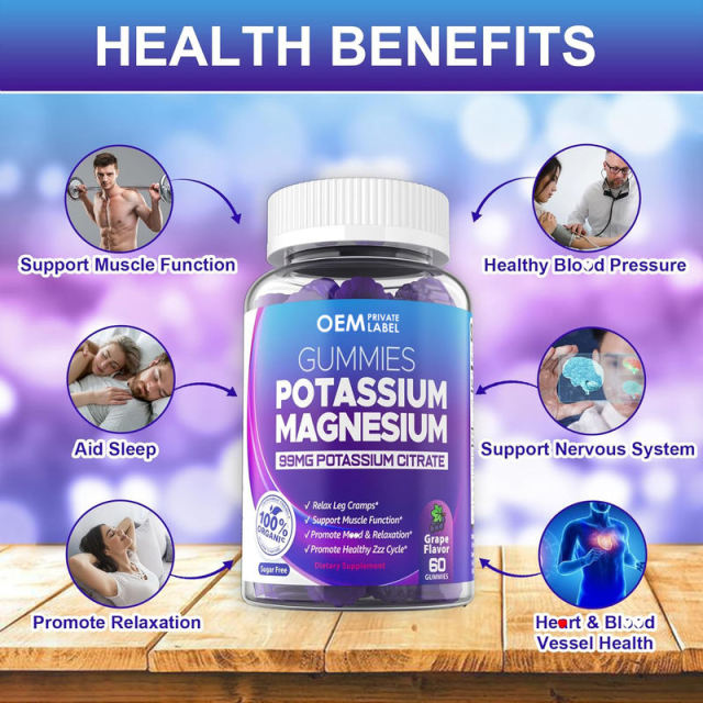 Potassium Magnesium Muscle Function & Sleep Support Gummies,MY SHOP,Potassium Magnesium Muscle Function & Sleep Support Gummies
