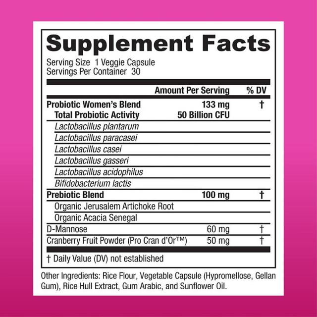 Women's Probiotic 50B CFU with Prebiotics Capsule Supplement,MY SHOP,Women's Probiotic 50B CFU with Prebiotics Capsule Supplement