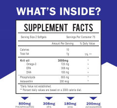Antarctic Krill Oil 1200mg Phospholipid Omega-3 Softgels Supplement,MY SHOP,Antarctic Krill Oil 1200mg Phospholipid Omega-3 Softgels Supplement