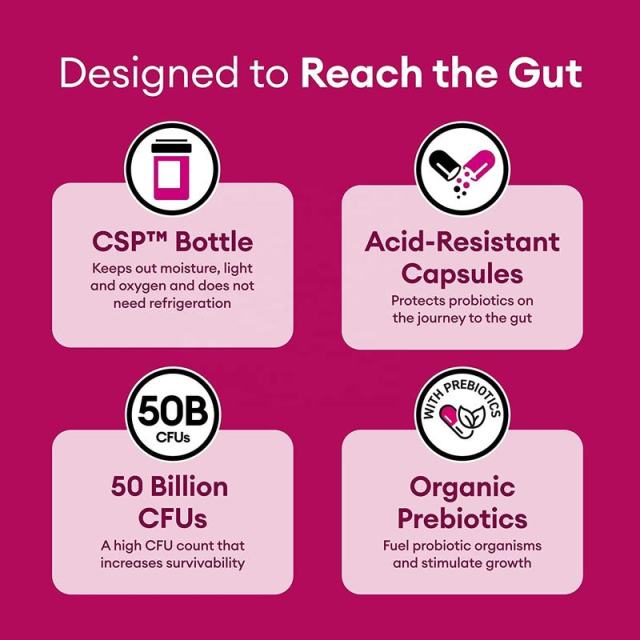 Women's Probiotic 50B CFU with Prebiotics Capsule Supplement,MY SHOP,Women's Probiotic 50B CFU with Prebiotics Capsule Supplement