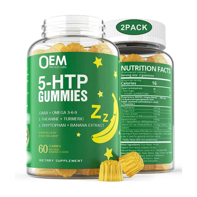 5-HTP Gummies Natural Banana Flavor Stress Less Stay Relaxed with GABA L-Theanine Turmeric 60 Gummies,MY SHOP,5-HTP Gummies Natural Banana Flavor Stress Less Stay Relaxed with GABA L-Theanine Turmeric 60 Gummies