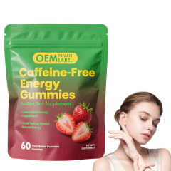 Caffeine-Free Energy Gummies Plant-Based Strawberry Flavor Natural Energy Radiant Skin Support 60 Count,MY SHOP,Caffeine-Free Energy Gummies Plant-Based Strawberry Flavor Natural Energy Radiant Skin Support 60 Count