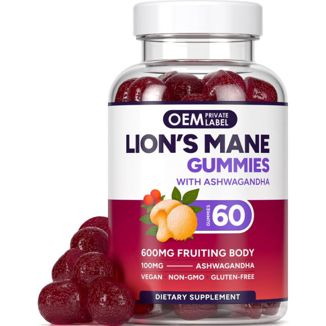 Lion’s Mane Gummies with Ashwagandha 600mg Fruiting Body 100mg Ashwagandha 60 Count,MY SHOP,Lion’s Mane Gummies with Ashwagandha 600mg Fruiting Body 100mg Ashwagandha 60 Count