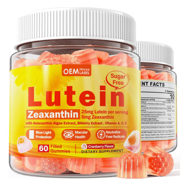 Lutein & Zeaxanthin Gummies with Astaxanthin Bilberry Extract Vitamin A C E Sugar Free Cranberry Flavor 60 Count,MY SHOP,Lutein & Zeaxanthin Gummies with Astaxanthin Bilberry Extract Vitamin A C E Sugar Free Cranberry Flavor 60 Count