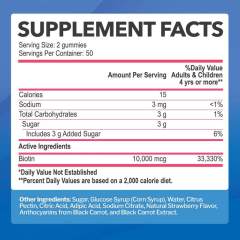 Biotin Gummies 10,000 mcg Per Serving Natural Strawberry Flavor Gluten Free Gelatin Free 100 Count,MY SHOP,Biotin Gummies 10,000 mcg Per Serving Natural Strawberry Flavor Gluten Free Gelatin Free 100 Count
