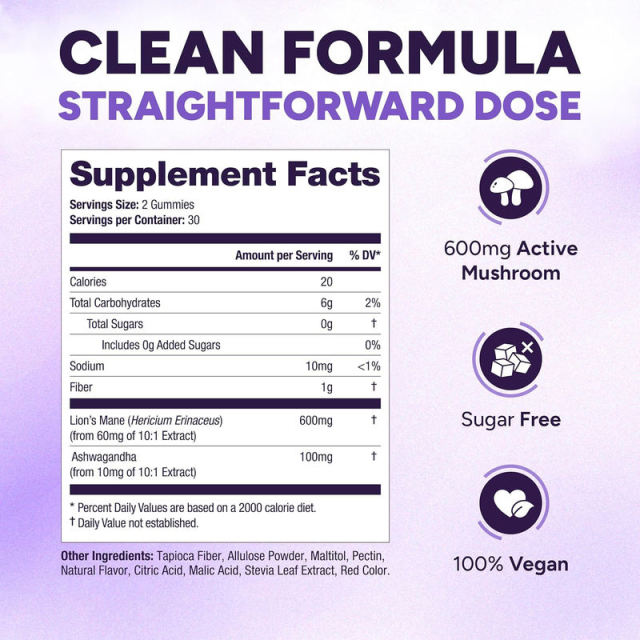 Lion’s Mane Gummies with Ashwagandha 600mg Fruiting Body 100mg Ashwagandha 60 Count,MY SHOP,Lion’s Mane Gummies with Ashwagandha 600mg Fruiting Body 100mg Ashwagandha 60 Count