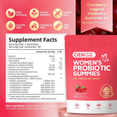 Women's Probiotic Gummies 3-in-1 Formula Probiotics Prebiotics Cranberry 5 Billion CFUs No Sugar Vegan 60 Count,MY SHOP,Women's Probiotic Gummies 3-in-1 Formula Probiotics Prebiotics Cranberry 5 Billion CFUs No Sugar Vegan 60 Count