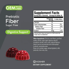 Prebiotic Fiber Gummies Sugar Free Pectin Fruit Flavors Kosher Digestive Support 60 Count,MY SHOP,Prebiotic Fiber Gummies Sugar Free Pectin Fruit Flavors Kosher Digestive Support 60 Count