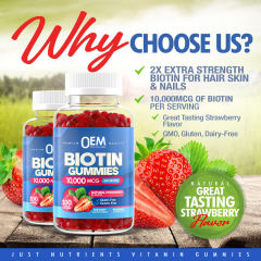 Biotin Gummies 10,000 mcg Per Serving Natural Strawberry Flavor Gluten Free Gelatin Free 100 Count,MY SHOP,Biotin Gummies 10,000 mcg Per Serving Natural Strawberry Flavor Gluten Free Gelatin Free 100 Count