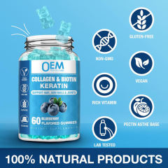 Collagen Biotin Keratin Gummies Blueberry Flavor Vegan Hair Growth Nail Strength Skin Glow Joint Support 60 Gummies,MY SHOP,Collagen Biotin Keratin Gummies Blueberry Flavor Vegan Hair Growth Nail Strength Skin Glow Joint Support 60 Gummies