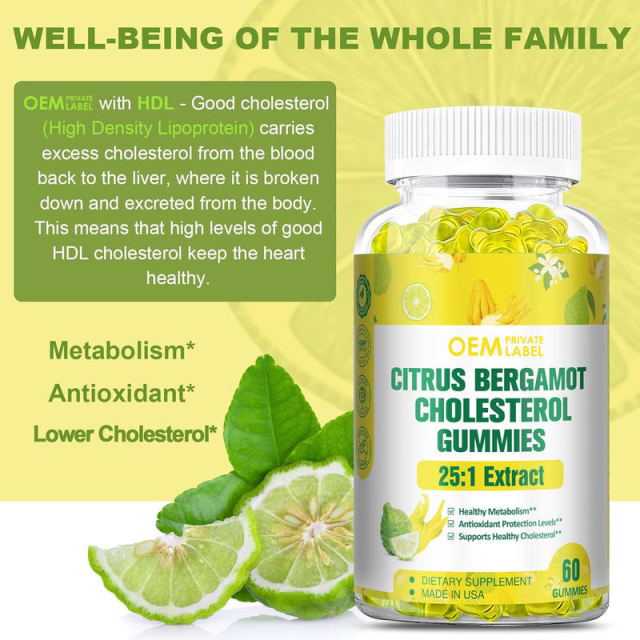 Citrus Bergamot Cholesterol Gummies 25:1 Extract Healthy Metabolism Antioxidant Support 60 Count,MY SHOP,Citrus Bergamot Cholesterol Gummies 25:1 Extract Healthy Metabolism Antioxidant Support 60 Count