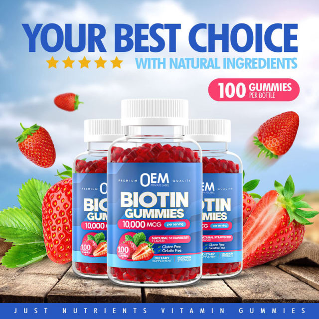 Biotin Gummies 10,000 mcg Per Serving Natural Strawberry Flavor Gluten Free Gelatin Free 100 Count,MY SHOP,Biotin Gummies 10,000 mcg Per Serving Natural Strawberry Flavor Gluten Free Gelatin Free 100 Count