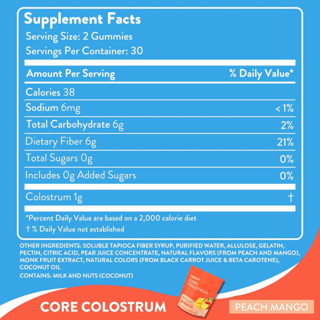 Core Colostrum Gummies Grass-Fed Bovine Colostrum Raspberry Flavor Immune Support 12.7 oz (360g),MY SHOP,Core Colostrum Gummies Grass-Fed Bovine Colostrum Raspberry Flavor Immune Support 12.7 oz (360g)