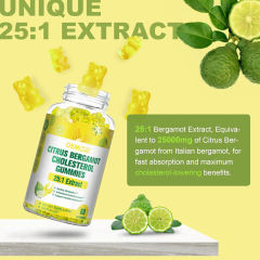 Citrus Bergamot Cholesterol Gummies 25:1 Extract Healthy Metabolism Antioxidant Support 60 Count,MY SHOP,Citrus Bergamot Cholesterol Gummies 25:1 Extract Healthy Metabolism Antioxidant Support 60 Count