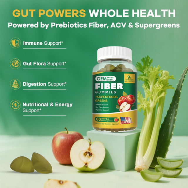 Fiber Gummies 9g Fiber Apple Flavor with Superfoods Greens Immune Support 60 Gummies,MY SHOP,Fiber Gummies 9g Fiber Apple Flavor with Superfoods Greens Immune Support 60 Gummies