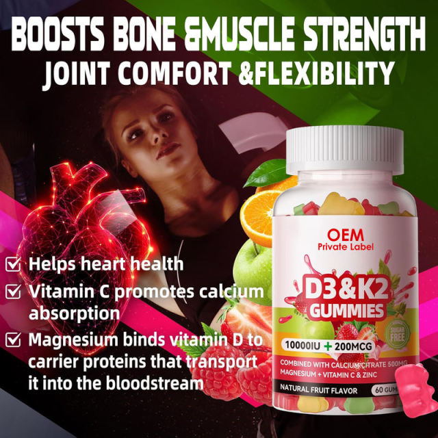 Vitamin D3 + K2 Gummies Sugar Free Natural Fruit Flavor 10000IU D3 200mcg K2 Bone Immune Support 60 Count,MY SHOP,Vitamin D3 + K2 Gummies Sugar Free Natural Fruit Flavor 10000IU D3 200mcg K2 Bone Immune Support 60 Count