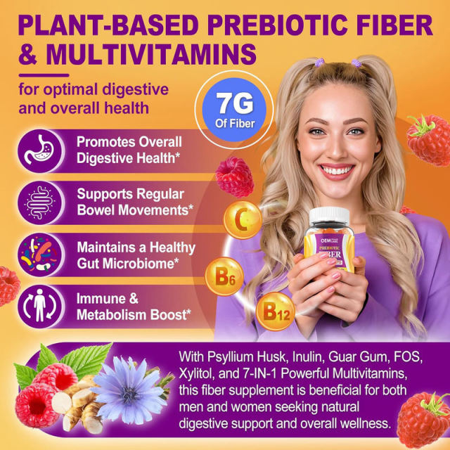 Prebiotic Fiber Gummies with Multivitamins 7g Fiber Sugar Free Digestive Immune Support 60 Gummies,MY SHOP,Prebiotic Fiber Gummies with Multivitamins 7g Fiber Sugar Free Digestive Immune Support 60 Gummies